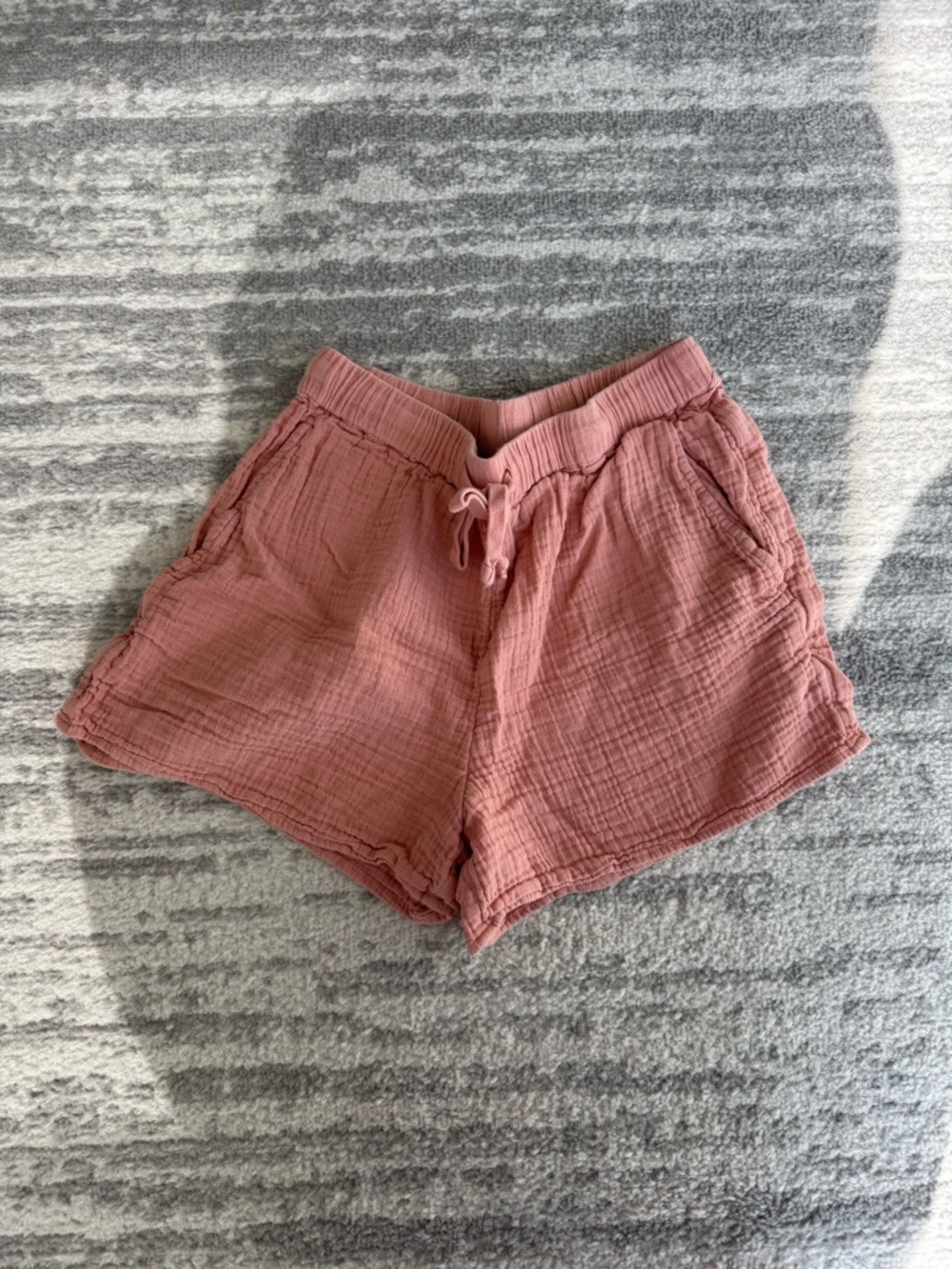 Aritzia Wilfred Dusty Rose Gauze High-Waist Drawstring Shorts XXS